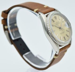 Vintage Rolex Datejust - 1603 - Silver Dial with Brown Leather Strap - 36mm 1967 5