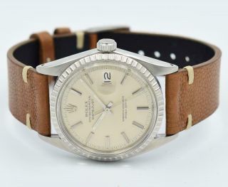 Vintage Rolex Datejust - 1603 - Silver Dial with Brown Leather Strap - 36mm 1967 6