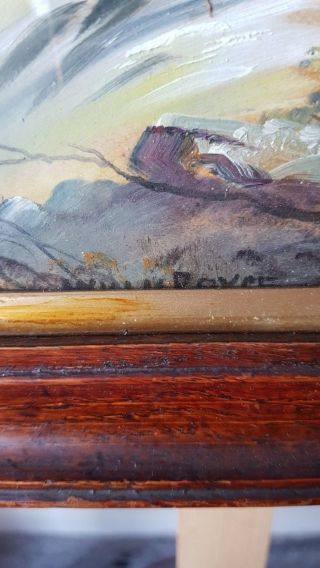 Antique George Willis - Pryce Oil Painting of a Romantic Mountain Landscape Glazed 4