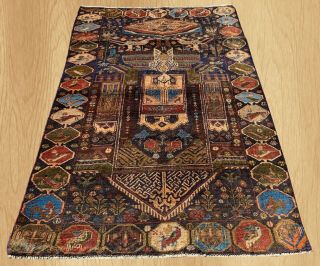 Authentic Hand Knotted historical Afghan Balouch Pictorial Wool Area Rug 6 x 4 2