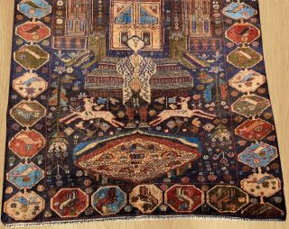 Authentic Hand Knotted historical Afghan Balouch Pictorial Wool Area Rug 6 x 4 7