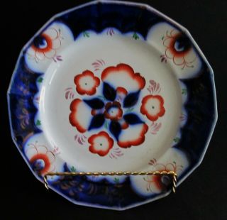 Antique British Pottery 1820 Flow Blue Gold Luster Gaudy Dutch Welsh Plates