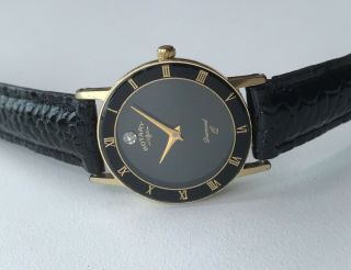 Rotary Vintage Diamond Midsize Quartz Unisex Men’s Gents Swiss Watch Gold Black