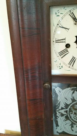 Antique Waterbury Clock Co 8 Day 30 Hour Mantle Wall Clock Parts or Repairs 3
