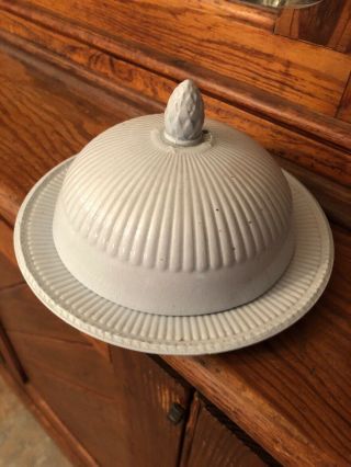 Antique Unusual WEDGWOOD Antique Cheese Dessert Plate With Dome 2