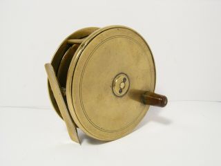 Vintage Antique 4 1/2 " Platewind Brass Salmon Fly Fishing Reel