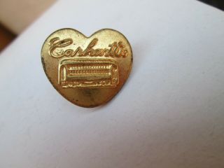 A Vintage Carhartt’s Heart Shaped Button With Trolley Car.  Pat.  2 - 26 - 1918.