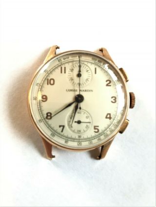 Ulysse Nardin Vintage Chronograph Mechanical Swiss Watch 18k Solid Gold