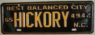 1965 Restored Show Quality Hickory North Carolina Antique License Plate