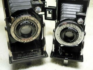 TWO Antique AGFA ANSCO Folding Bellows Film Camera - Plenax PD16 & Viking 3