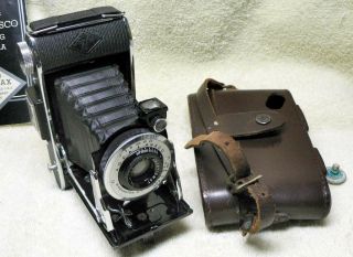 TWO Antique AGFA ANSCO Folding Bellows Film Camera - Plenax PD16 & Viking 6