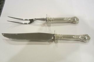 Gorham Chantilly Sterling Silver Carving Set 9.  5 " Knife 8.  5 " Fork No Mono