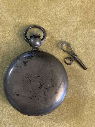 Waltham Civil War Era Wm.  Ellery Coin Silver Hunter Case Pocket Watch 90 Silver