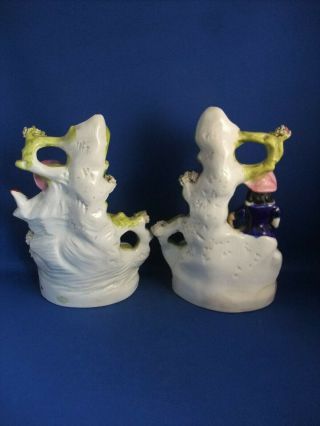 ANTIQUE 19THC STAFFORDSHIRE POTTERY FIGURES - GIRLS & DOGS C1850 - MUSIC 8