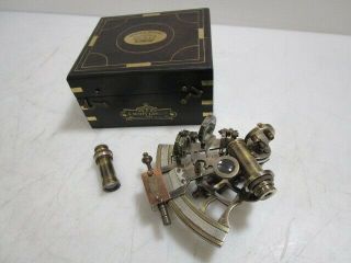 Nautical Sextant J.  Scott London 1753 Brass Navigational Instrument Makers W Box