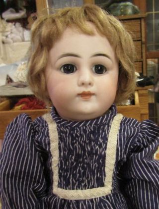 Antique 15 " French Bisque Cm Bebe " Dep " Jumeau W/antique Costume Straightwristed