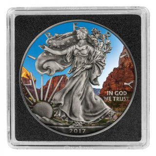 Usa 2017 1$ American Eagle 1 Oz Silver Antique Coloured Coin