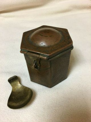 Arts & Crafts Hammered Copper Tea Caddy