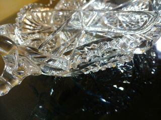 ANTIQUE CRYSTAL DISH AMERICAN BRILLIANT PERIOD CUT GLASS ABP CANDY NUT DIVIDED 3