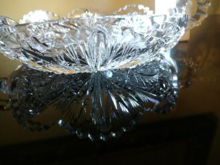 ANTIQUE CRYSTAL DISH AMERICAN BRILLIANT PERIOD CUT GLASS ABP CANDY NUT DIVIDED 7