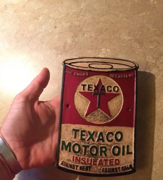 Texaco Sign Solid Metal Antique Style Oil Gas Advertisement Wet Patina Retro Wow