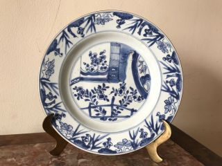 Chinese Antique Export Blue & White Canton Porcelain Plate China 18th C.