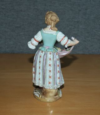 Delightul Antique Meissen Porcelain Girl Figure with Flowers in Her Apron,  No.  9 4