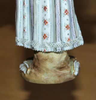 Delightul Antique Meissen Porcelain Girl Figure with Flowers in Her Apron,  No.  9 8