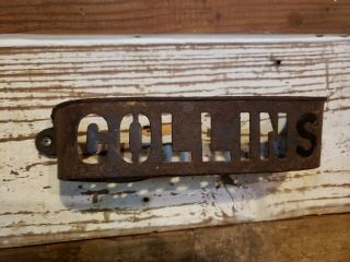 Antique Cast Iron Collins Tractor Tool Box Wall Pocket