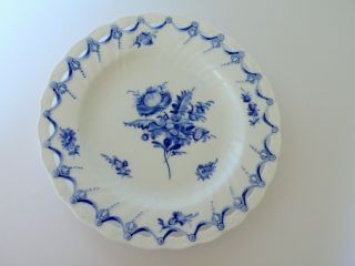 Rare Antique Royal Copenhagen Porcelain Botanical Blue Fluted Pierced Plate 2