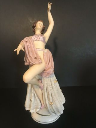 Antique Ackermann & Fritze Volkstedt Dresden Lace Porcelain Figurine NR 3