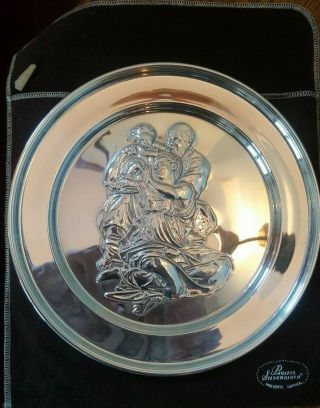 Danbury Sterling Silver Plate - Holy Family By Michelangelo 2857