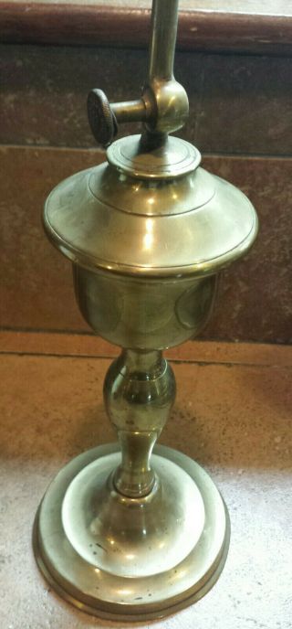 Antique Brass Whale Oil Lamp Burner Marked Gardon Sgdg 1850s