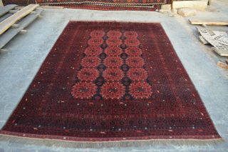 B0 Vintage Handmade Afghan Turkoman Patnus Gull 100 Wool Area Rug 6 