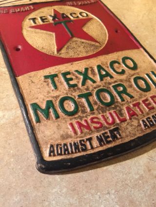 Texaco Sign Solid Metal Antique Style Oil Gas Advertisement Wet Patina Retro Vg
