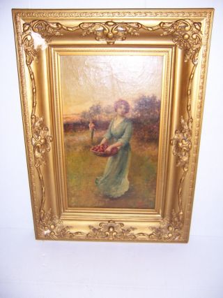 Antique 19th Century Oil Painting of Man & Woman on Canvas by John McColvin 2