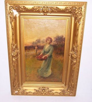 Antique 19th Century Oil Painting of Man & Woman on Canvas by John McColvin 3
