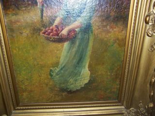 Antique 19th Century Oil Painting of Man & Woman on Canvas by John McColvin 6
