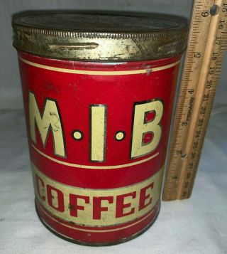 Antique Mib Mcinnes Bros 1lb Tall Coffee Tin Litho Can Milwaukee Wi Grocery Old