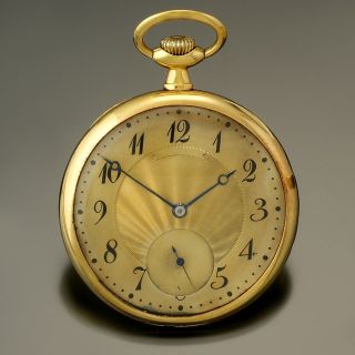 Antique Tiffany Gold Pocket Watch C1905 | 18k,  2 - Tone Gold Dial,  Signed Tiffany