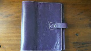 Filofax Malden Antiqued Leather A5 Planner Organizer,  Purple