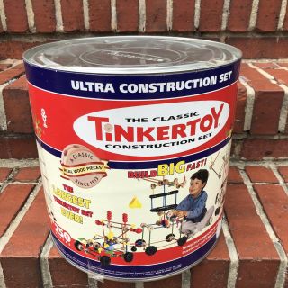 Tinkertoy 250 Classic Construction Set (lid Opened Toys Inside)