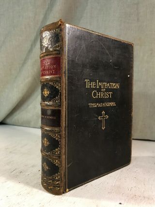 The Imitation Of Christ By Thomas Kempis Antique Leather Bound Book Christianity