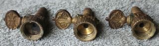 10 Antique Ornate Brass Gas Shutoff Valves,  Nozzles for Light,  Heater,  Stove 4