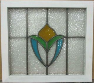 Old English Leaded Stained Glass Window Stunning Abstract Design 20 " X 18 "