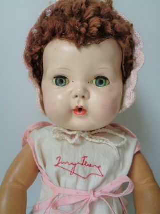 Vintage 1950s American Character Tiny Tears 15 " Doll With Curly Caracul Wig