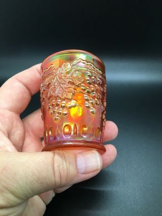 Northwood Antique Carnival Glass Marigold Shot Glass Grape & Cable Too Cute