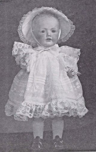 14 - 15 " Antique - Vintage Hilda Jdk Baby/toddler Doll French Sew Dress Shoes Pattern