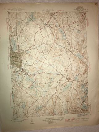 Vintage 1946 Usgs Topographical Map Of Gardner,  Ma Massachusetts - Unfolded