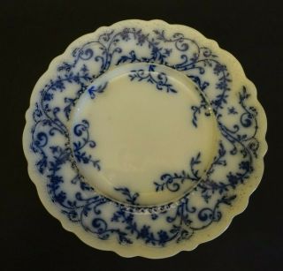 Ikbx Johnson Brothers 1890s Antique Flow Blue Plate,  9 " Coral Pattern